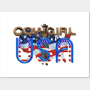 Cowgirl USA Posters and Art